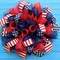 2 Pcs Patriotic Burlap Candle Holder Wreaths Rings, Patriotic Flag Color Fourth of July Berries Candlerings